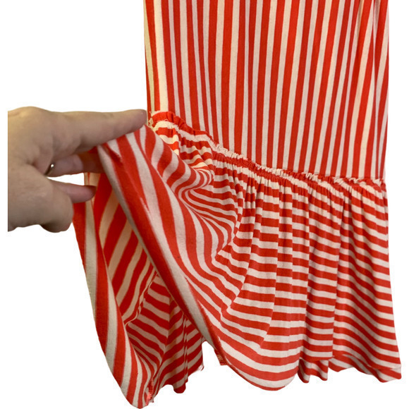 FREE PEOPLE Orange & Cream Stripe Tank Top Beach Mini‎ Dress - Picture 5 of 12